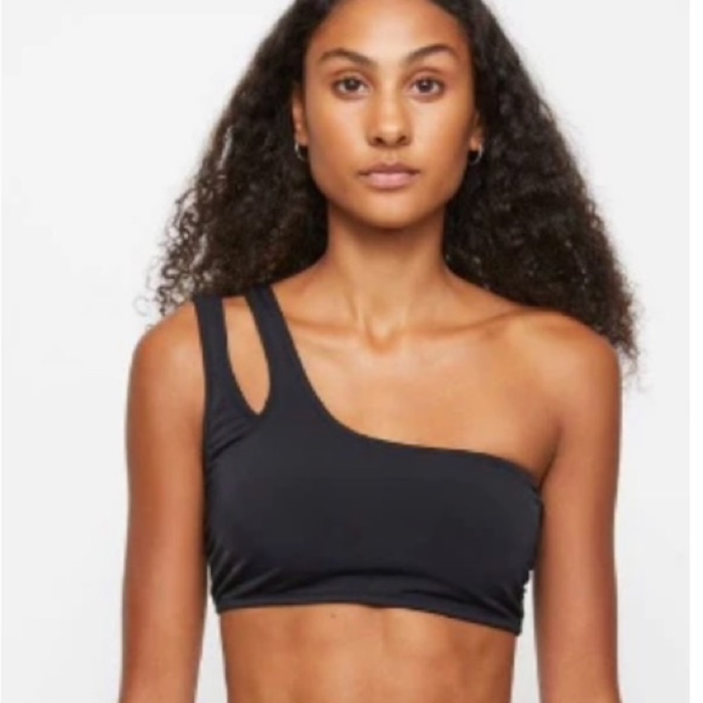 JUST FEMALE BLACK ONE SHOULDER PAOLA‎ BIKINI TOP - SIZE LARGE